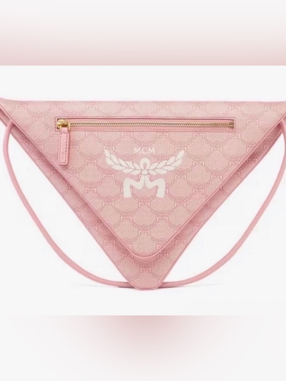 NWT MCM Himmel Triangle Flat Pouch Bag in PINK 🩷🩷🩷🩷🩷🩷🩷
